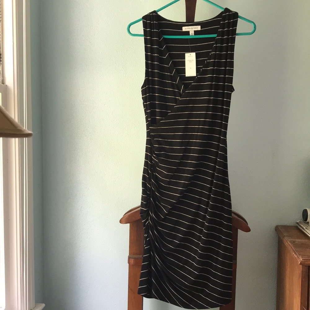 Banana republic Faux striped wrap dress